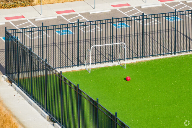 Play area at Most Precious Blood in Denver Colorado on a warm winter day.