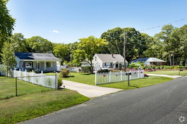 Many of the streets of Yaphank, have ranch style homes often in neat rows.