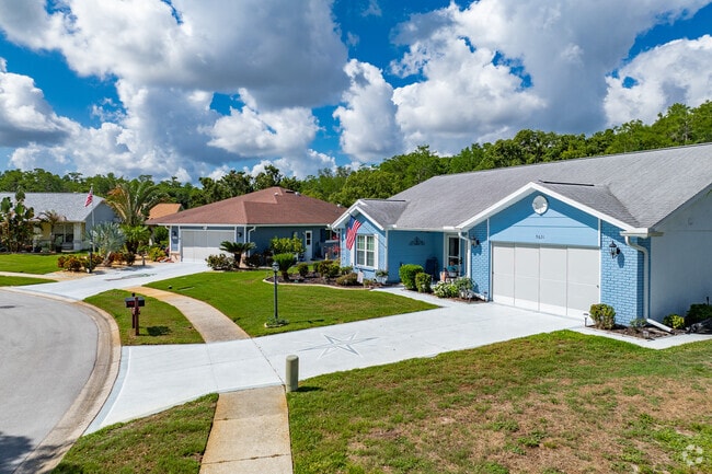 Mostly ranch homes in Trinity's Heritage Lake neighborhood feature stylish colors.