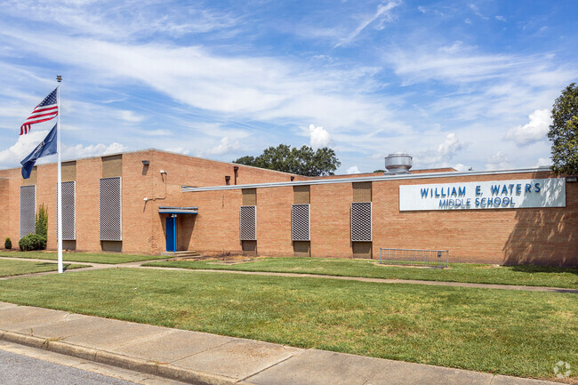 William E. Waters Middle School serves students from sixth through eighth grade.