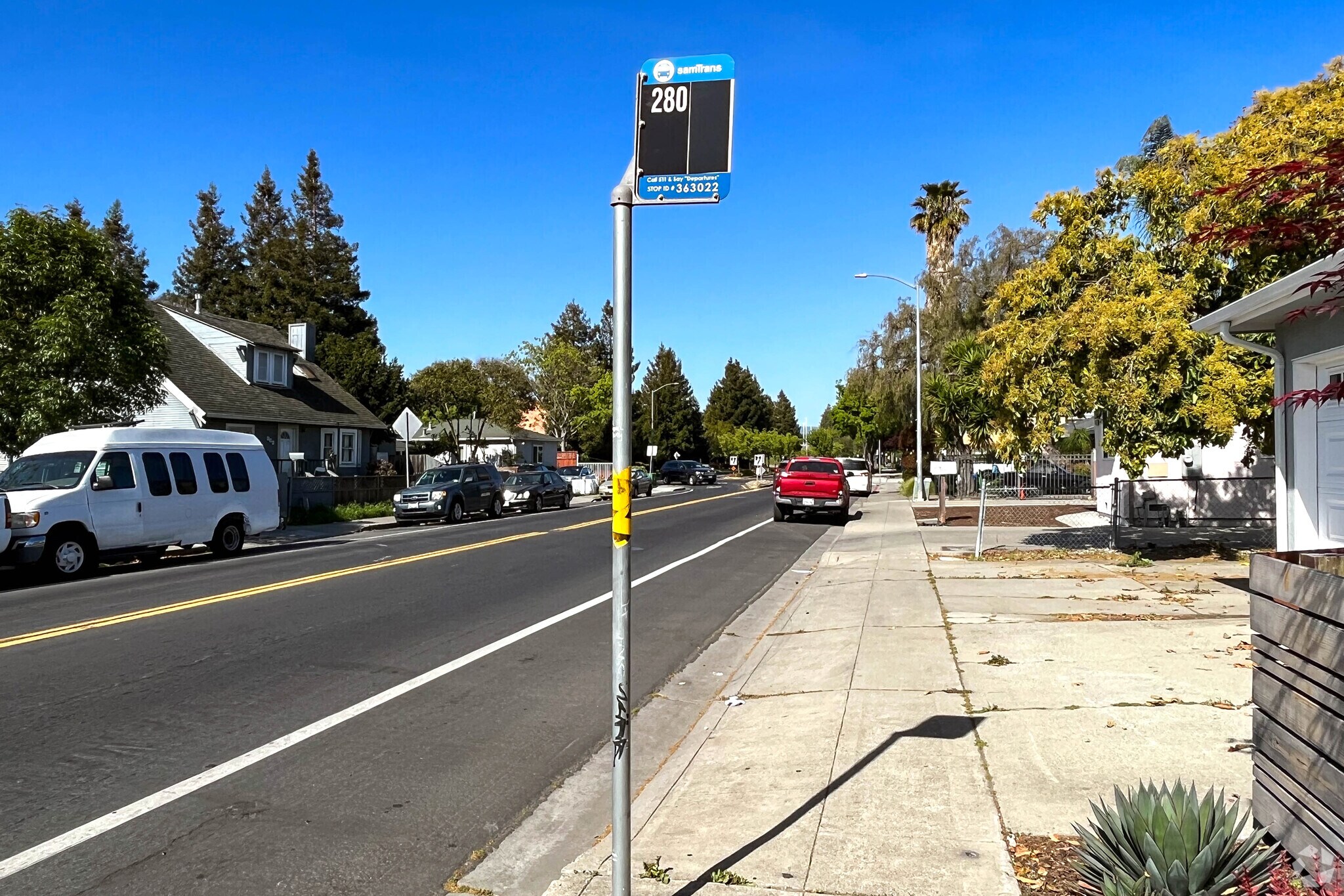 Bus Stop 280 on Donohoe street in East Palo Alto.
