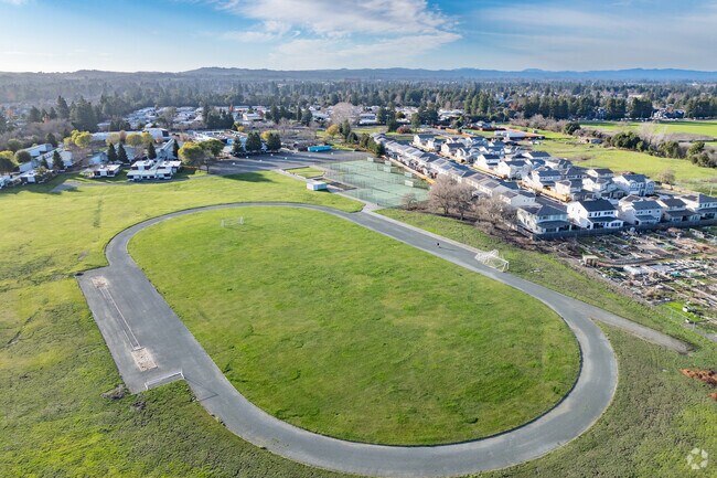 Lawrence E. Jones Middle School offers a sprawling campus when viewed from above.