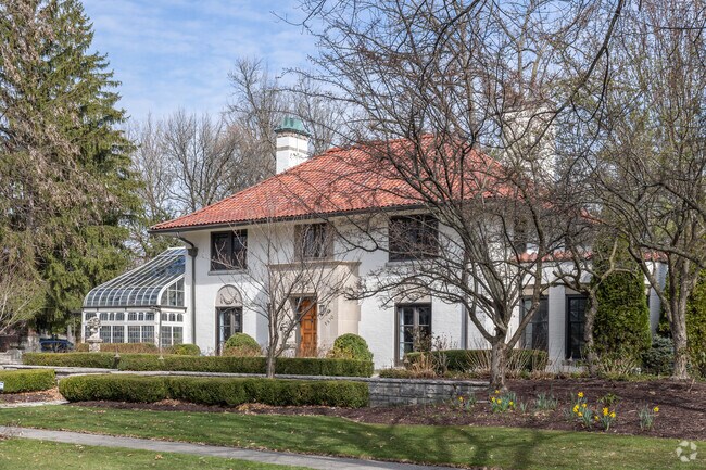 Mediterranean homes sit on well-maintained half-acre lots in Palmer Woods.