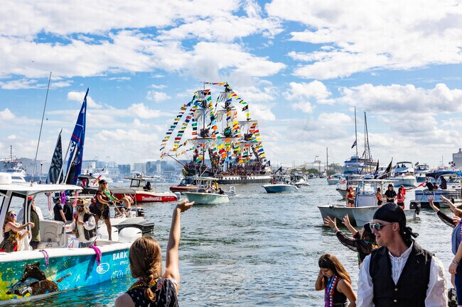 The Gasparilla invasion is about 9 miles from Temple Crest.