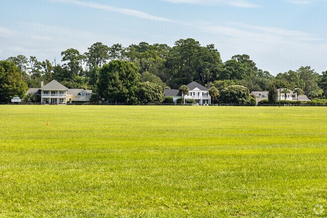 Beautiful homes line the polo ground at Rose Hill Plantaion.