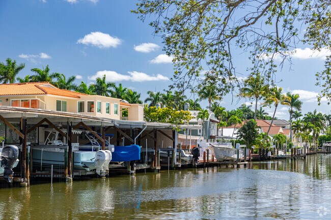 Boating is part of the lifestyle in Aqualane Shores, with most residents having private docks.