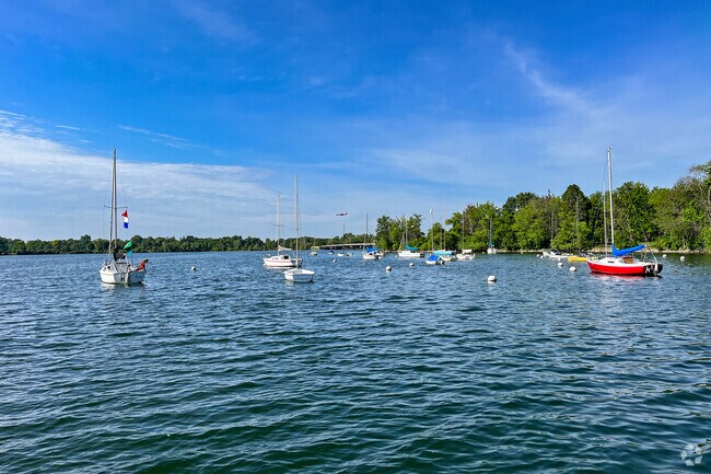 Everything from canoes to sailboats are available to rent at Lake Nokomis Beach.