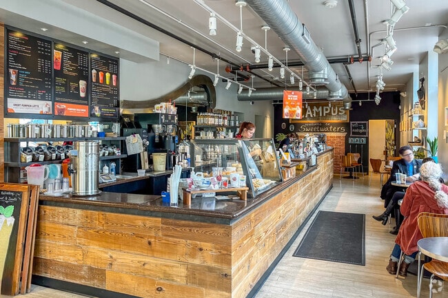 You'll often find students in Ypsi Riverside studying hard at Sweetwaters Coffee and Tea.