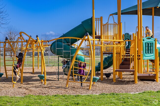 Mulcahy Park in Tulare provides a cool space for kids to play during warmer months.