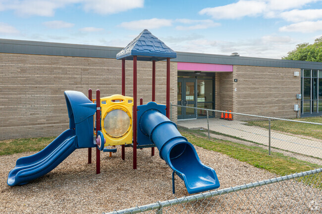 Second entrance and playground at the Dwight Rich School of the Arts in Averill Woods.