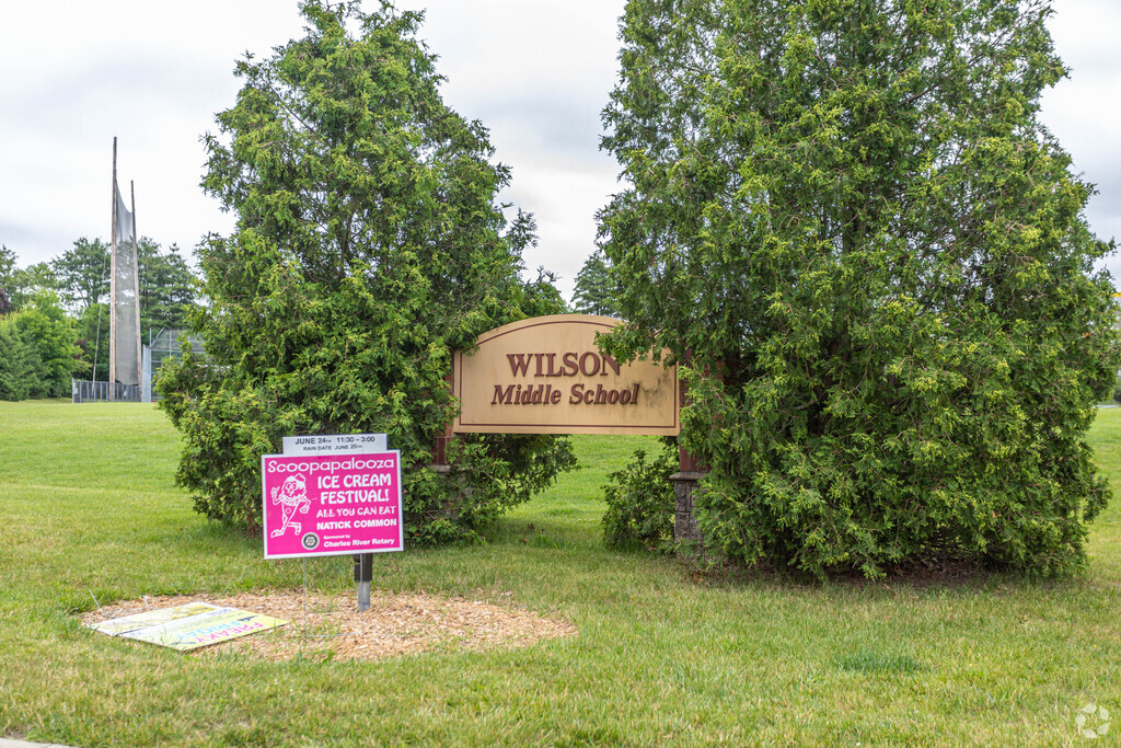 Wilson Middle School sign in Natick.