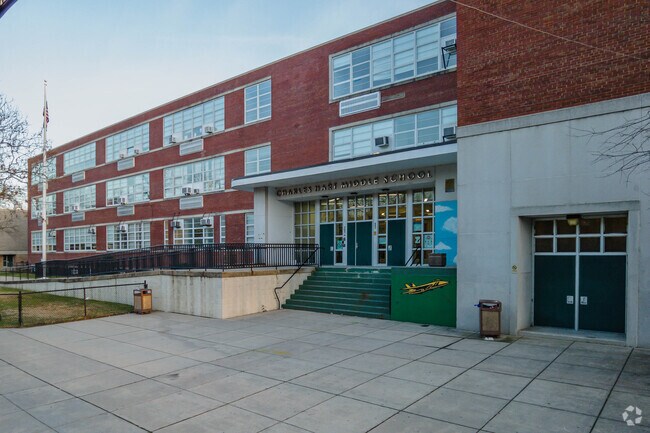 Hart Middle School's main entrance.