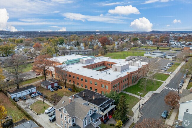 An aerial view of Hill Central School.