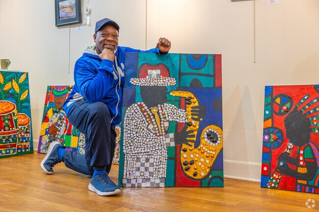 Artist Quinton Greene displays his gallery in Bridgeton at Gallery 50 Inc. on E. Commerce Street.