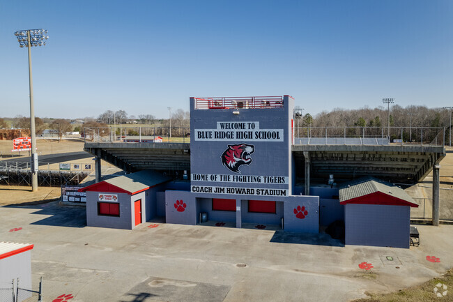 Stadium sign for Blue Ridge High School