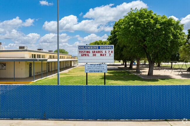 Columbine Elementary School provides a large marquee to help inform parents of upcoming events.