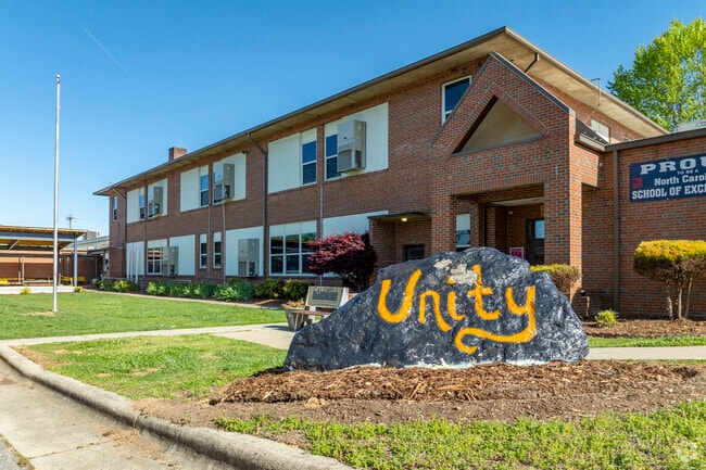 The students take great pride in decorating the school boulder each year at Valmead Elementary.