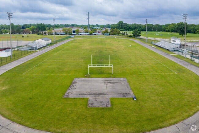 Pierce Middle School has a football field and track for team sports.