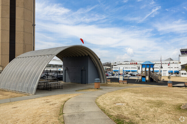 The DeKalb-Peachtree Airport playground is a great place to bring the kids to watch the planes.