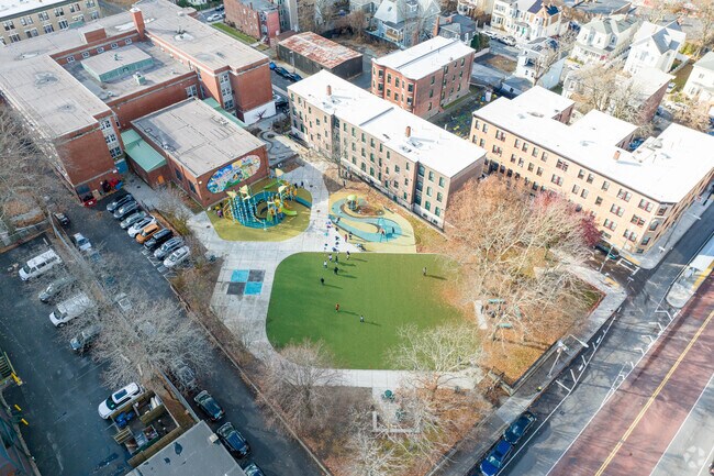 Hernandez K-8 school has a gated playground for children's safety.