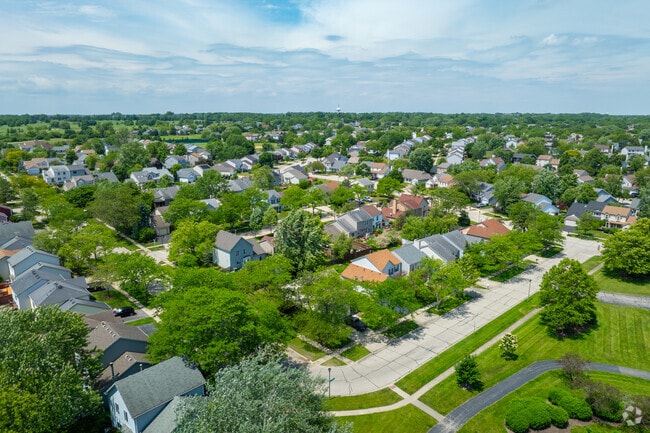 Homes in Mundelein's Cambridge subdivision are set on tree-lined streets with spacious roads.