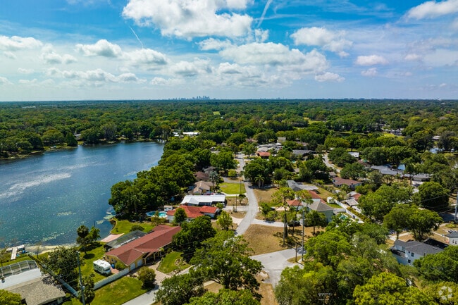 The Forest Hills neighborhood has water features and is not far from downtown Tampa.