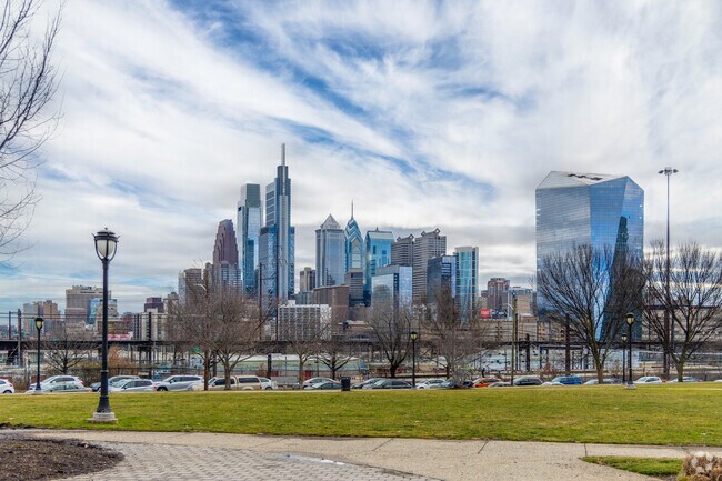 Relax in Drexel Park and enjoy views of the skyline in Powelton Village.