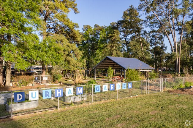 Durham Elementary School has a community garden for its students to partake in.