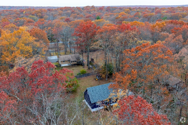 Dingman’s fall foliage creates a picturesque backdrop for local homes.