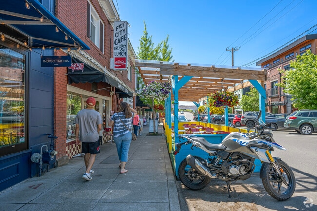 Peruse the shops and restaurants in historic Multnomah Village in Multnomah, Portland.