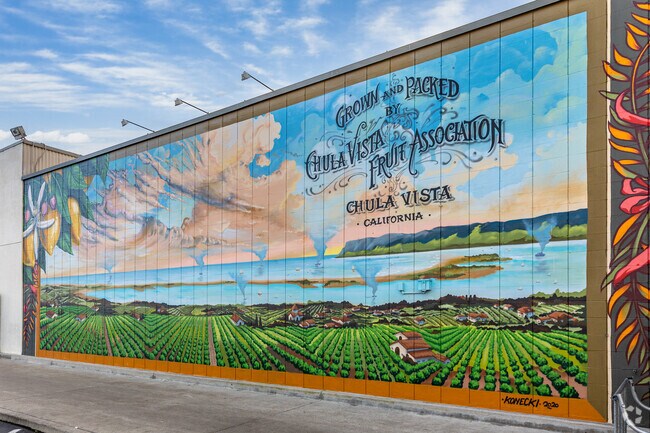 Sprouts Market has a gorgeous mural on the side of the wall in Downtown Chula Vista.