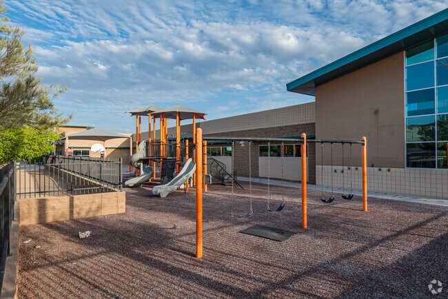 Playground outside primary school building, South Phoenix Prep and Arts Academy.