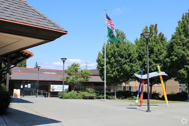 Garfield Elementary School is located in the Riverside neighborhood of Everett.
