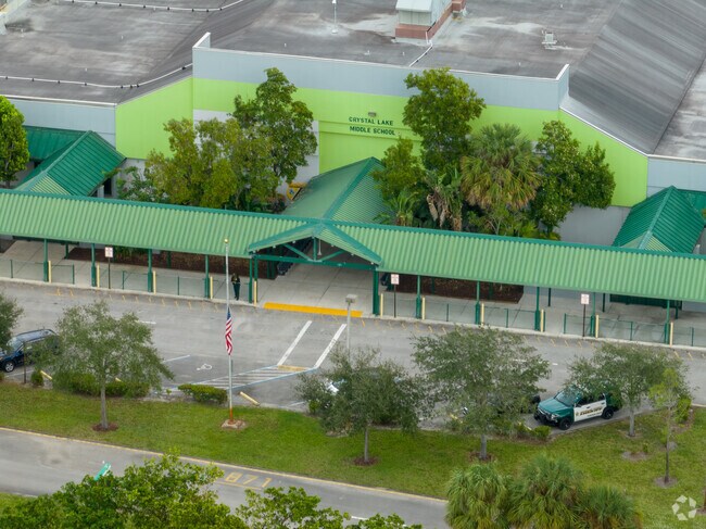 The Crystal Lake Middle School main entrance.