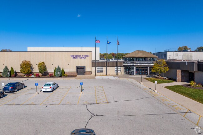 There is accessible parking near the entrance of North High School.