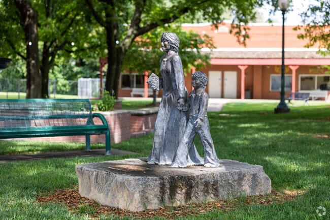 There are a few different statues in the Cobb Family Park near downtown Mulvane.