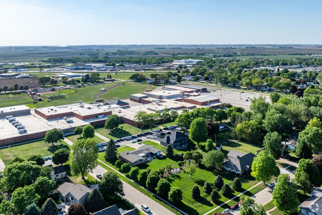 Le Mars High School hosts football games, track meets and soccer games.