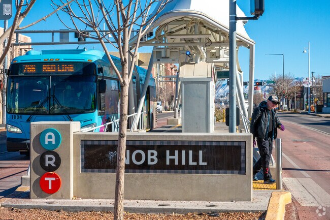 Albuquerque's ART bus line arrives at Nob Hill.