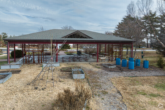An outdoor learning space is at George R. Robinson Elementary. School