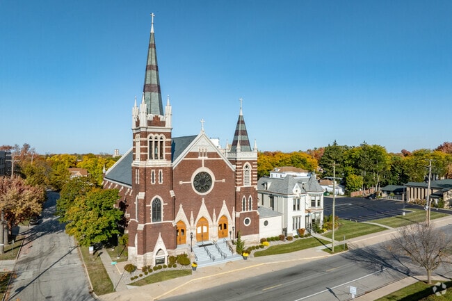 Cathedral District's namesake Cathedral of Mary of the Assumption towers over the city.
