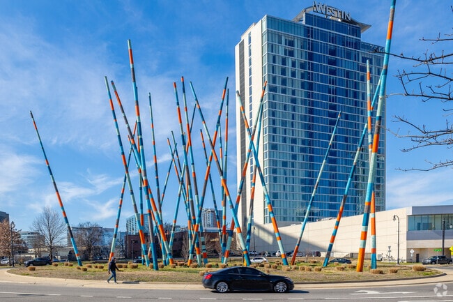 The Stix art installation in SoBro was designed by Christian Moeller in 2015.