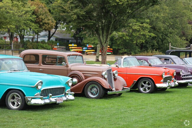 Cars line up to show off their stuff at the Beverly Police Car Show.