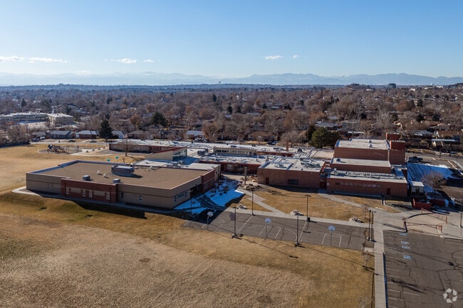 An overview of the play areas at York International School in Thornton, Colorado.