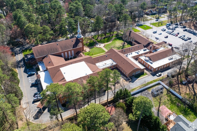 An aerial view of Hunter Classical Christian School.
