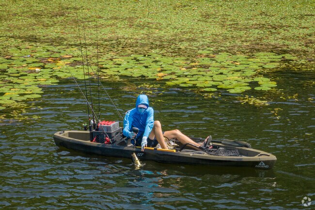 A local fishing at Seven Lakes State Park in Holly, MI.