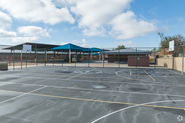 Pinnacle Peak Preparatory in Scottsdale includes a basketball court and playground.