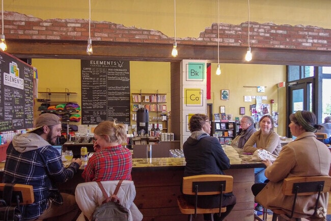 Elements Coffee is a favorite hang in Downtown Biddeford.