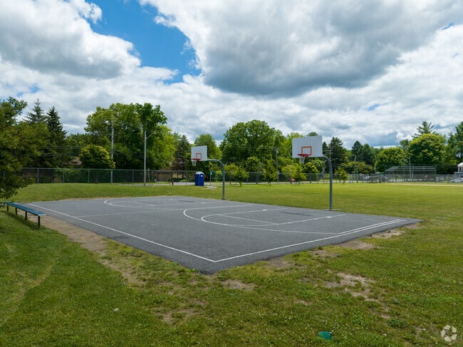 Kids can play a game of horse at Comfort Tyler Park's basketball courts.