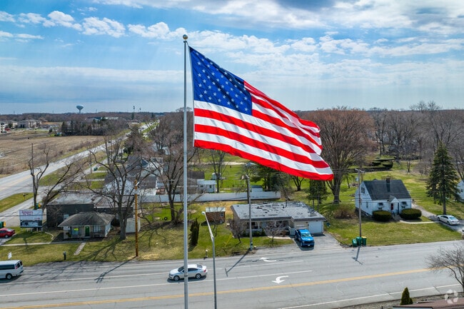 West Merrillville is a patriotic town with American flags throughout.