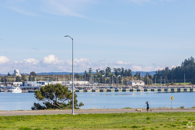 Downtown Oak Harbor near Olympic Gardens offers great views of the local harbor.